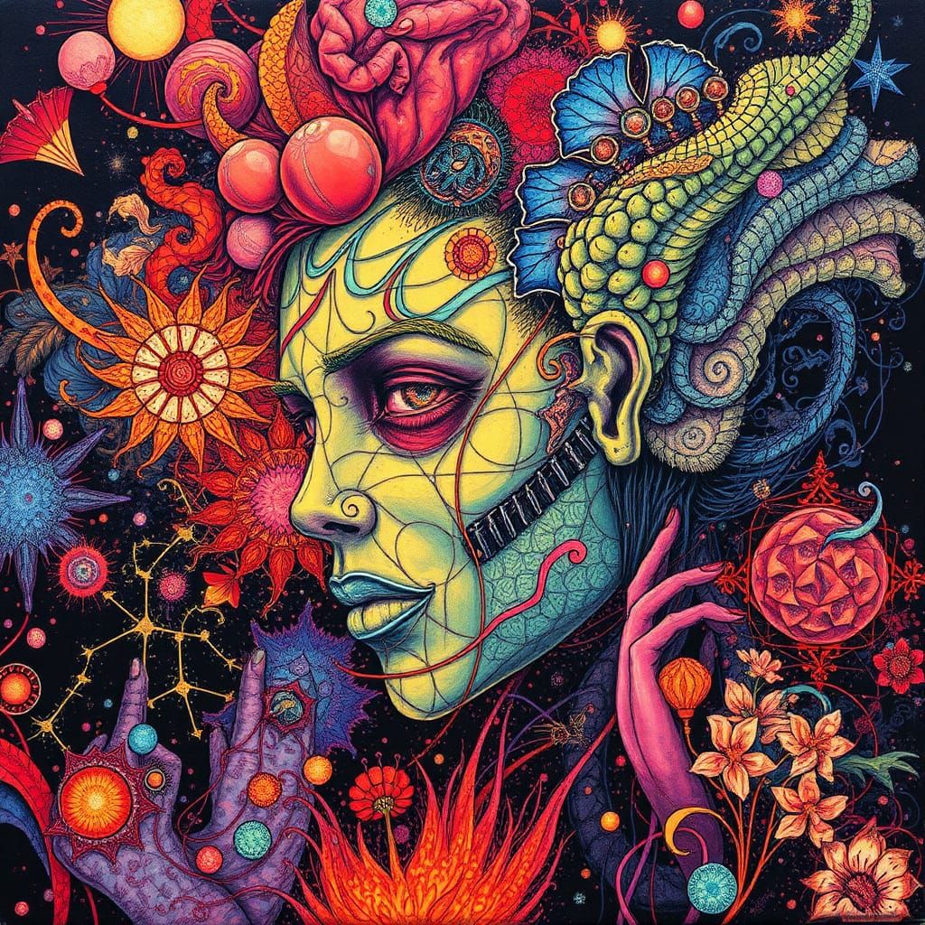 Psychedelic Quadrophenia in Alcohol Ink Style