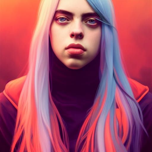 Billie Eilish Portrait in Artgerm Style
