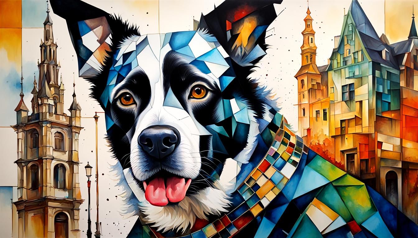 Cubist Anthropomorphic Dog in Antwerp