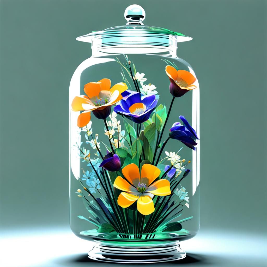 Floral Art Deco in Biopunk Style