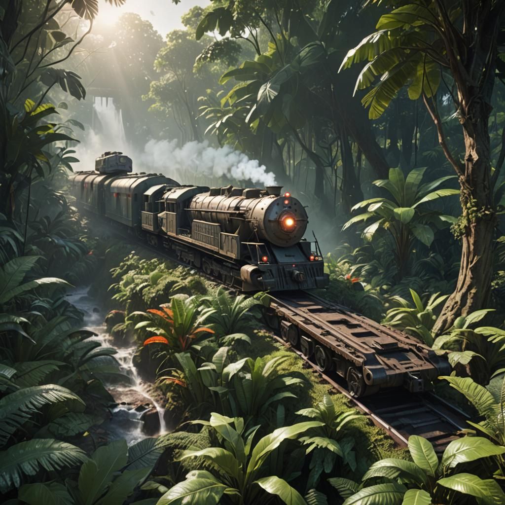 Armored Train in Jungle: Epic 3D Game Graphics