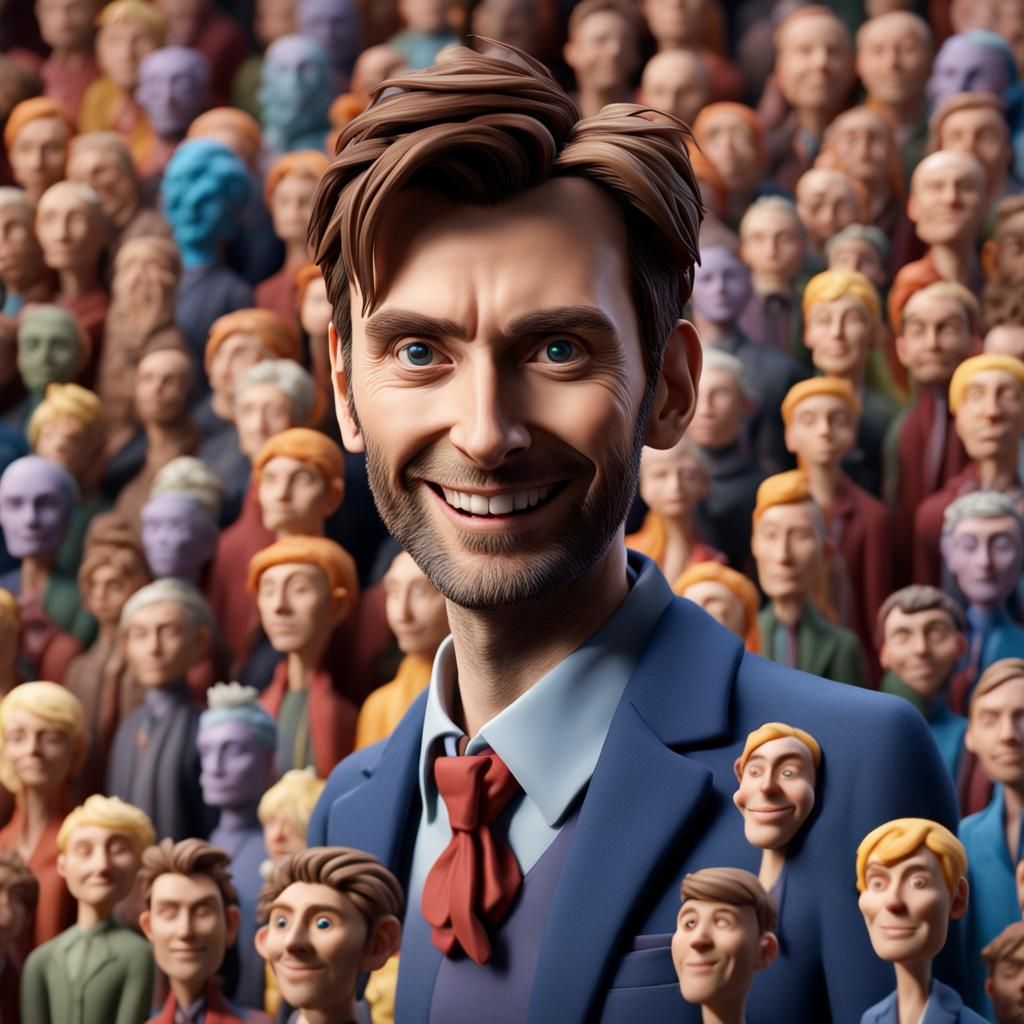David Tennant as Plasticine Figure: Detailed Matte Painting
