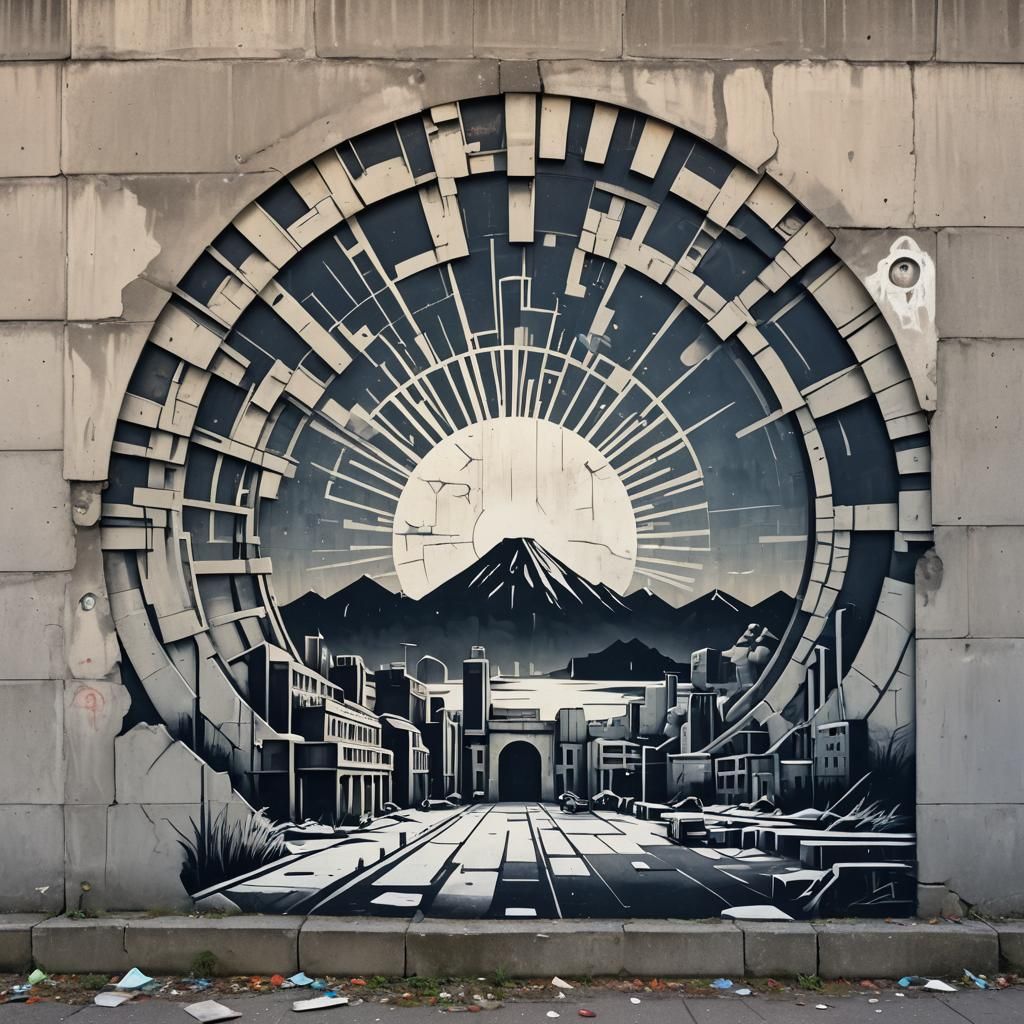 Antarctic Sunrise: Street Art Meets Brutalism