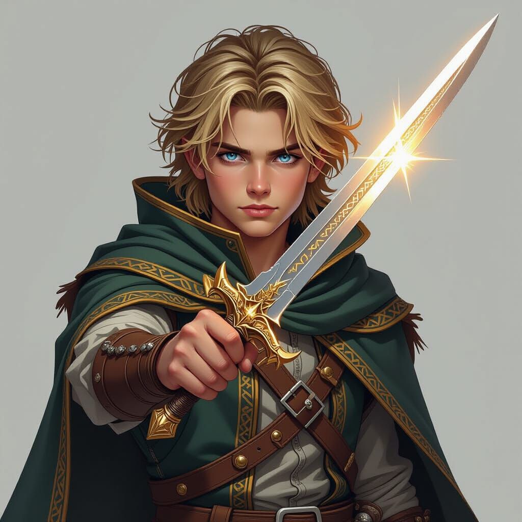 Fantasy Adventurer Challenges To Duel in Mystical Style