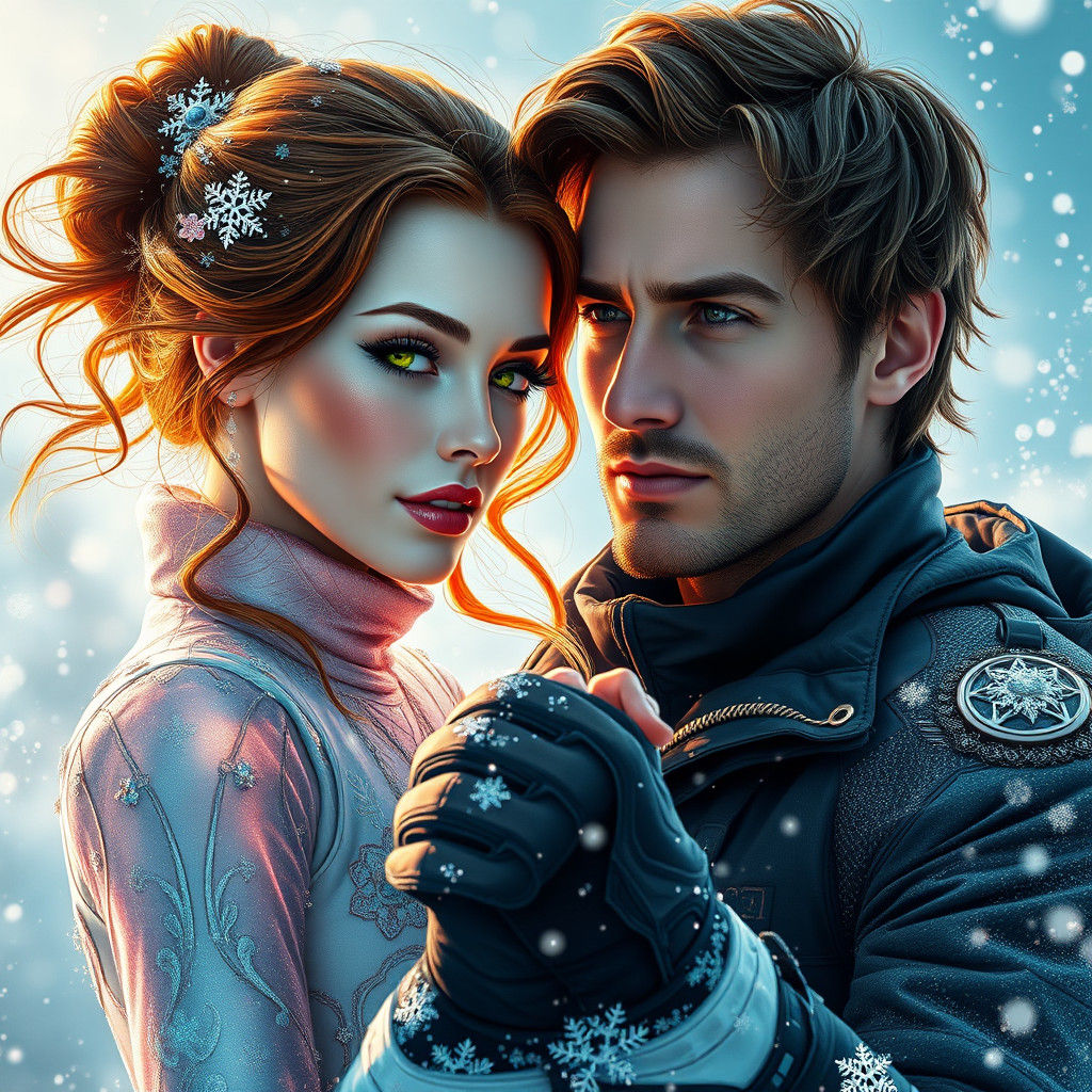 Tender Moment Portrait in Art Nouveau Style