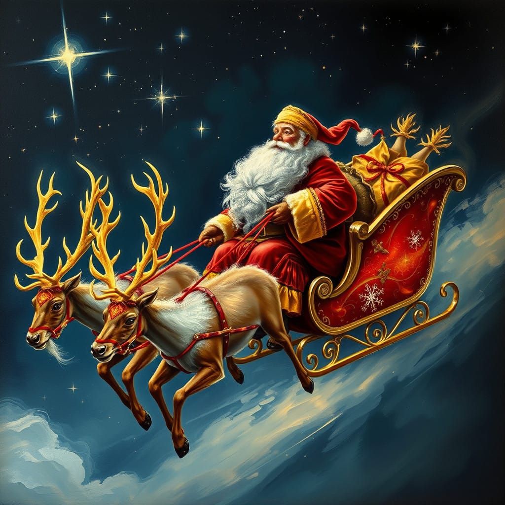 Santa On His Sleigh