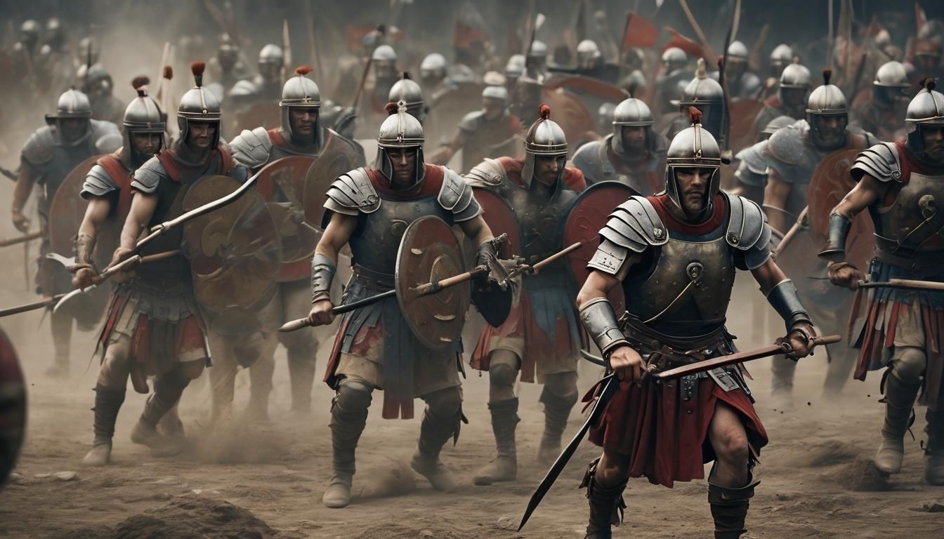 Gladiatorial Combat in Style of Kandinsky