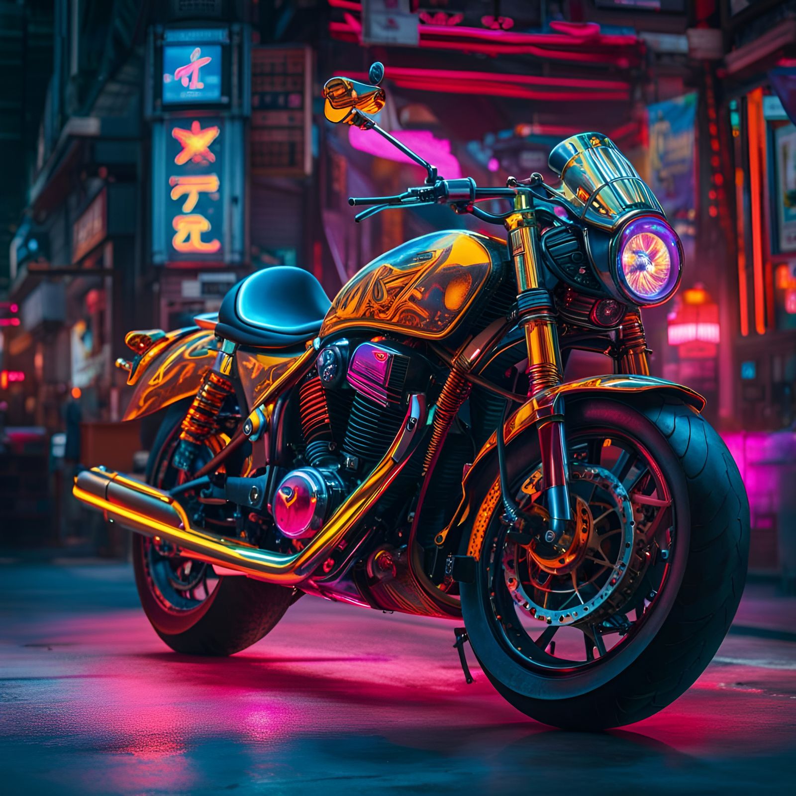 Neon Tokyo Motorcycle  🏍