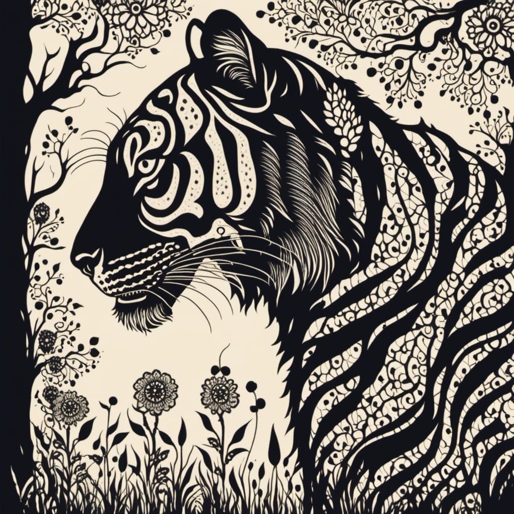 Lace Tiger Silhouette