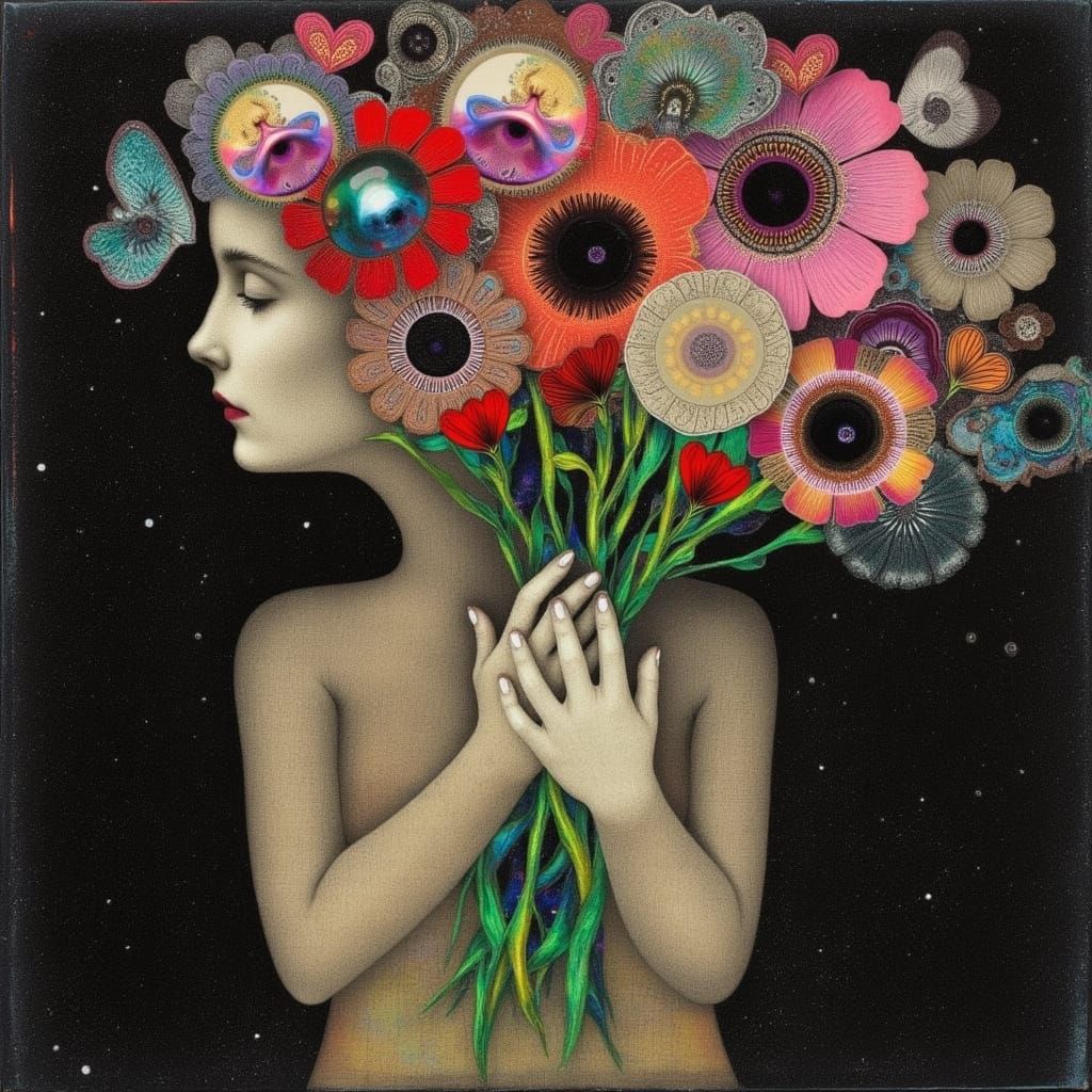 Woman in Dark Dream with Fleeting Hope