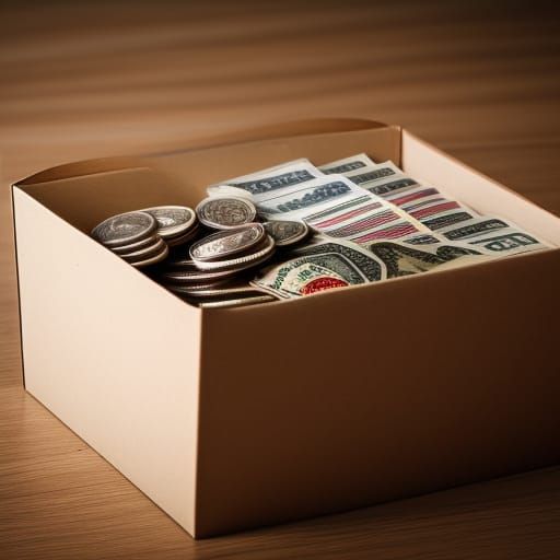 Money Overflowing in Box, Professional Photography