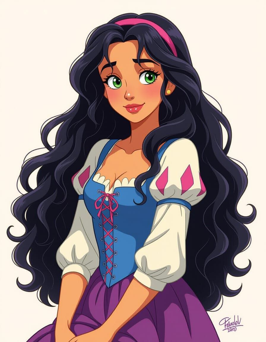 Anime Portrait of Esmeralda from Hunchback of Notre Dame