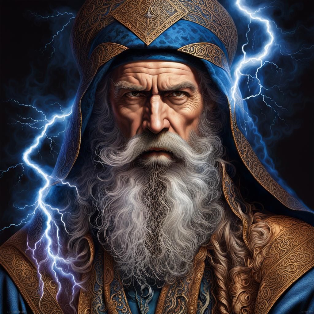 Electrifying Sorcerer with Crackling Beard