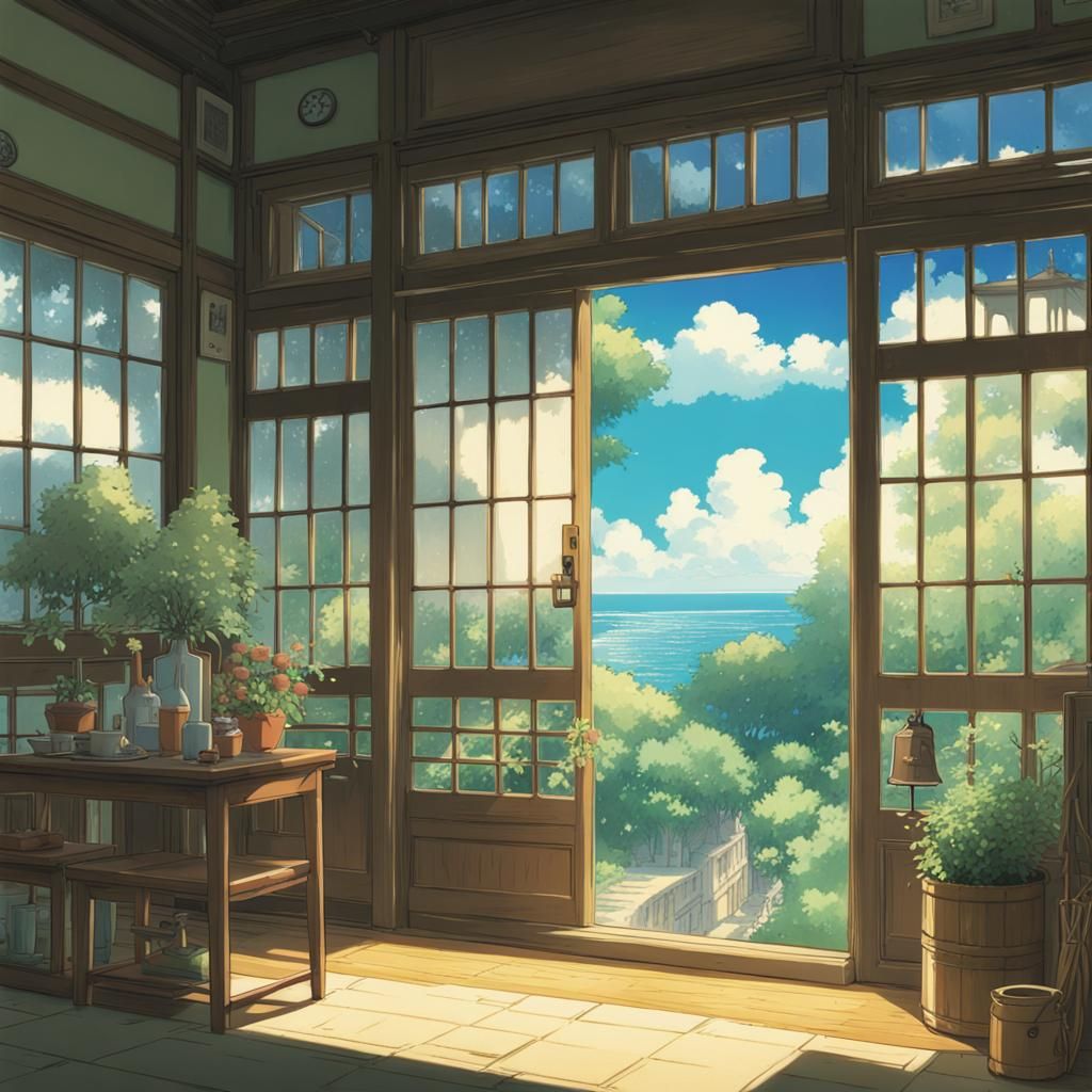 Anime Key Visual in Studio Ghibli Style