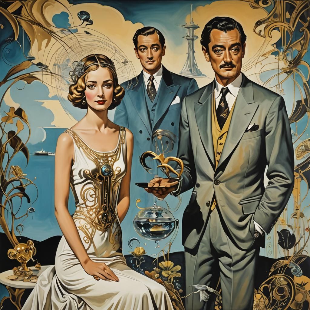 Great Gatsby Characters in Dali Surrealist Style