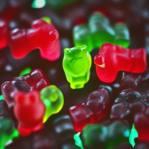 Gummy Bear Macro Photograph with Bokeh
