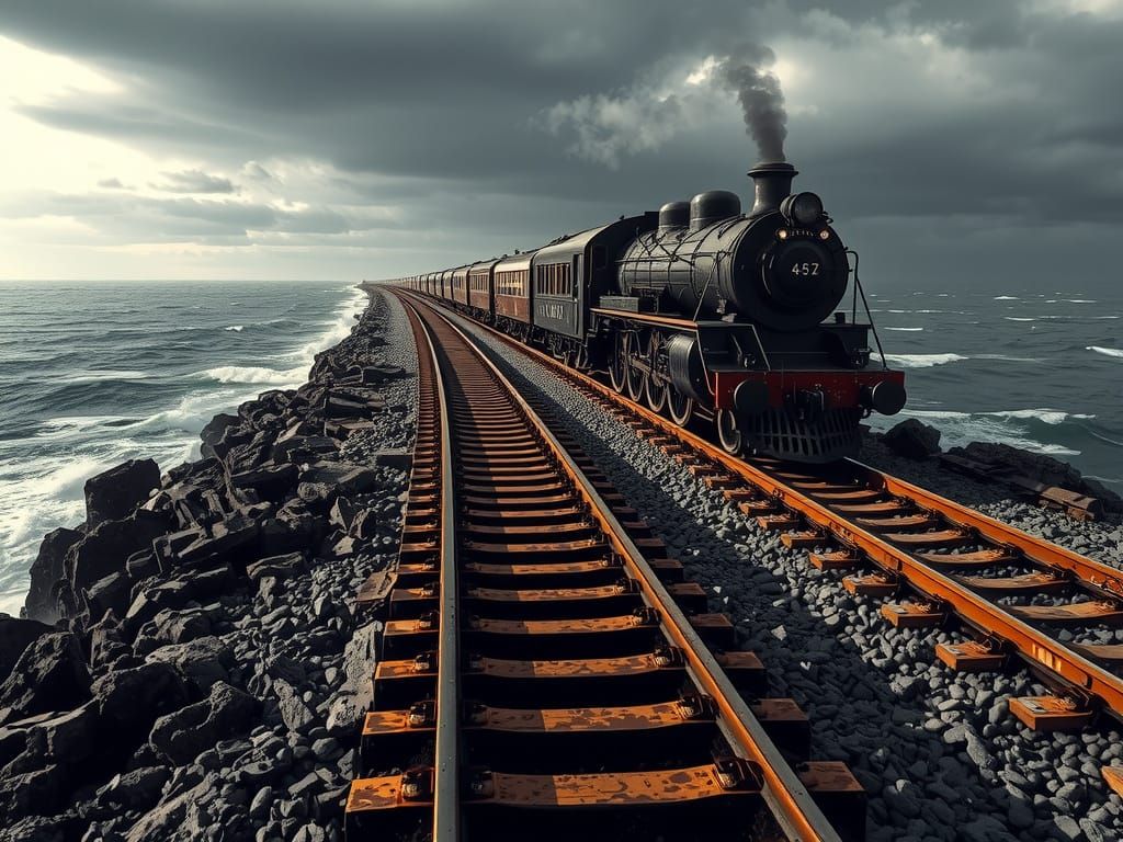 Majestic Century-Old Train Chugs Across Turbulent Ocean