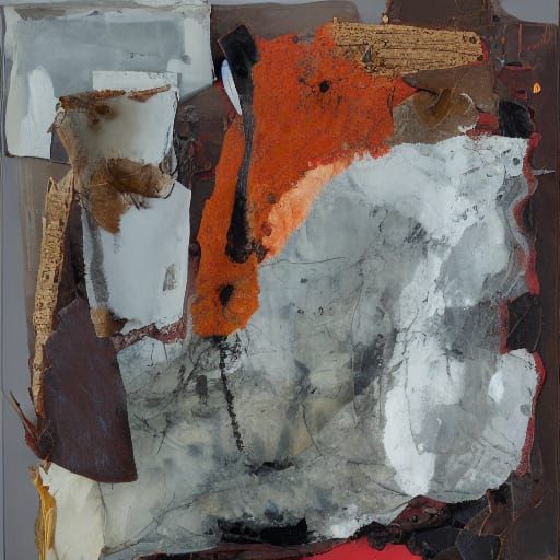 Abstract Primal Mask in Mixed Media Style