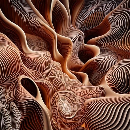 Abstract Vector Fractal with Zentangle Elements