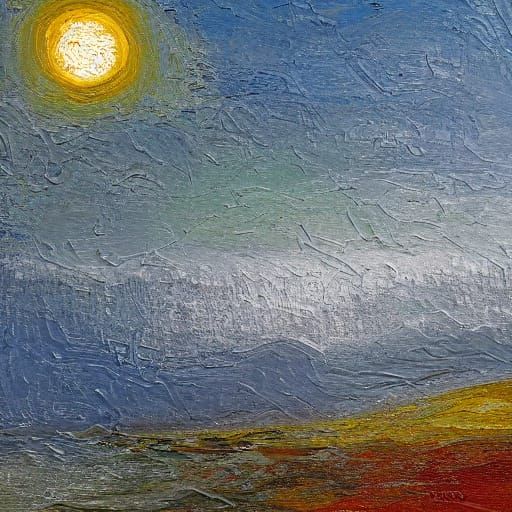 Surreal Twilight Seashore Guardian with Leaden Star