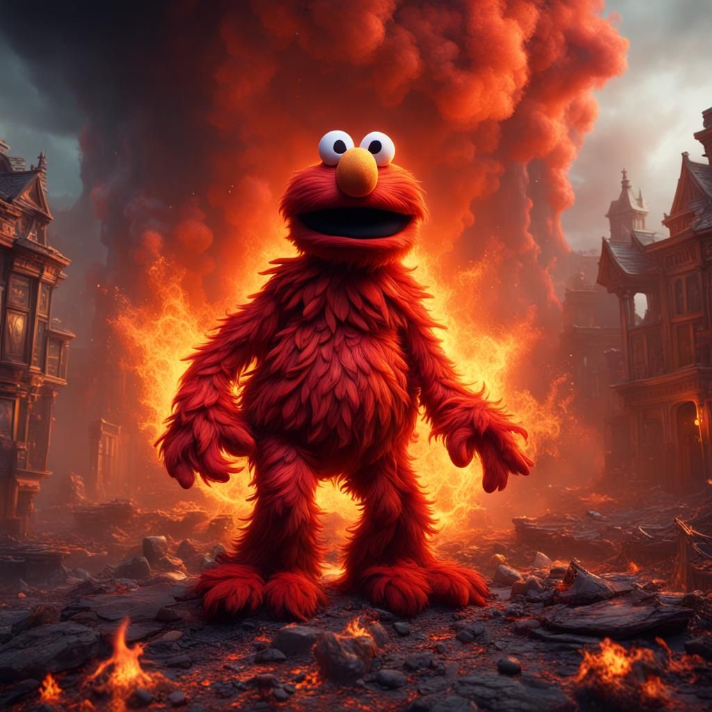 Elmo on Fire: Detailed Matte Painting