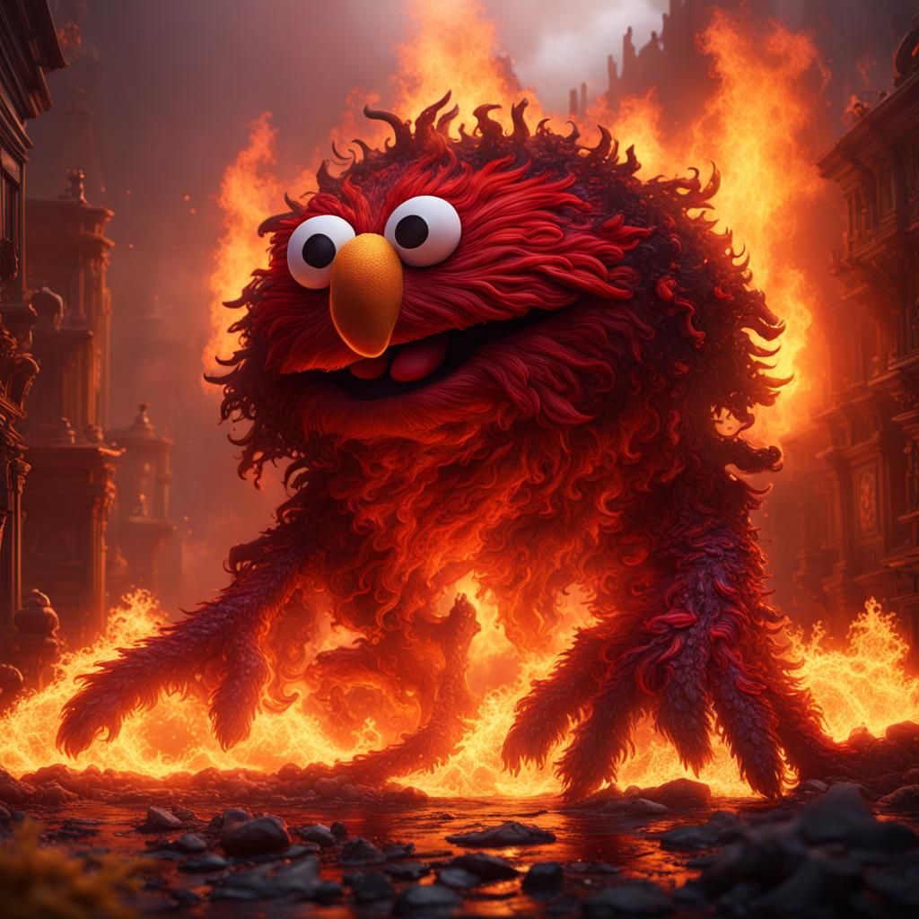Elmo on Fire: Detailed Matte Painting