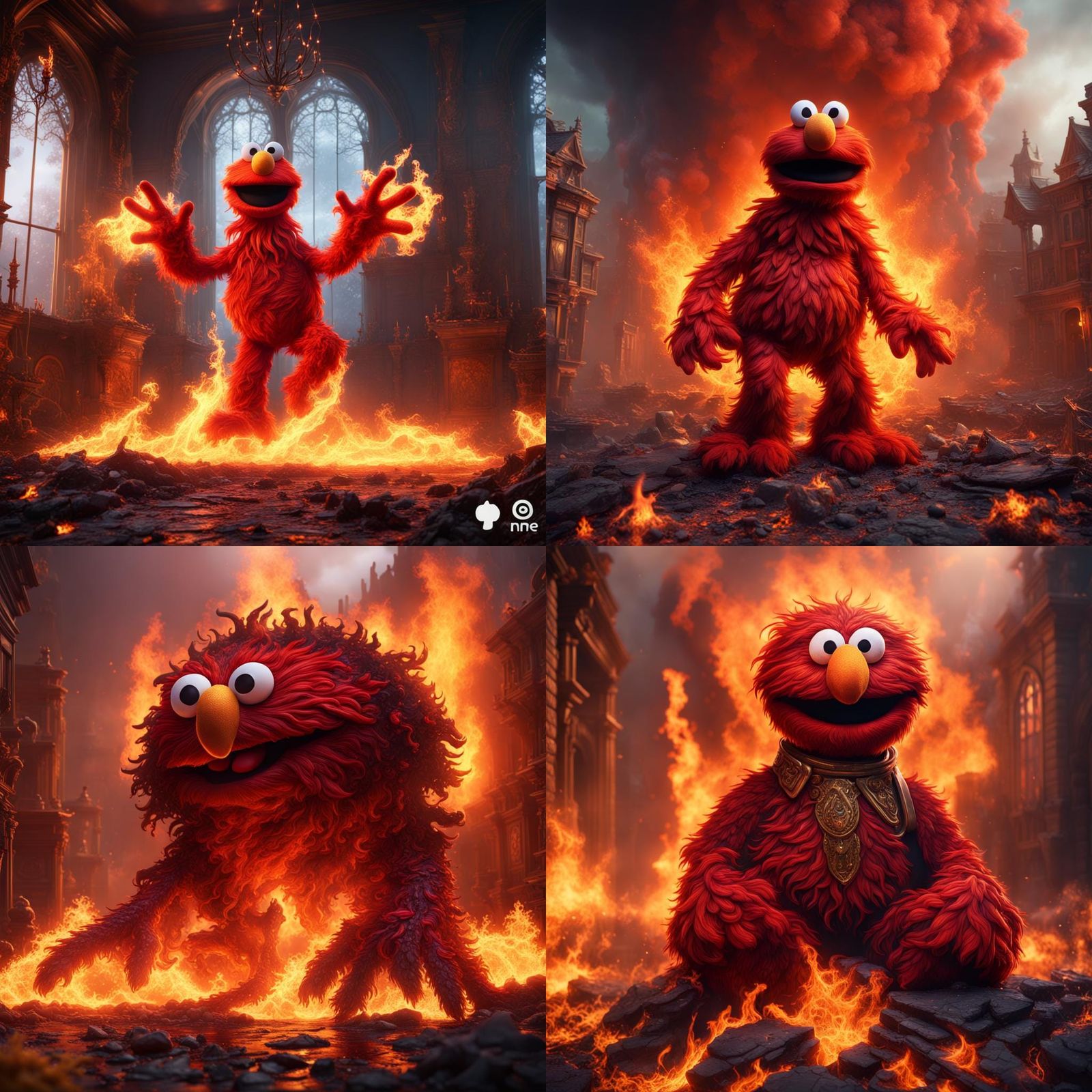 Elmo on Fire: Detailed Matte Painting