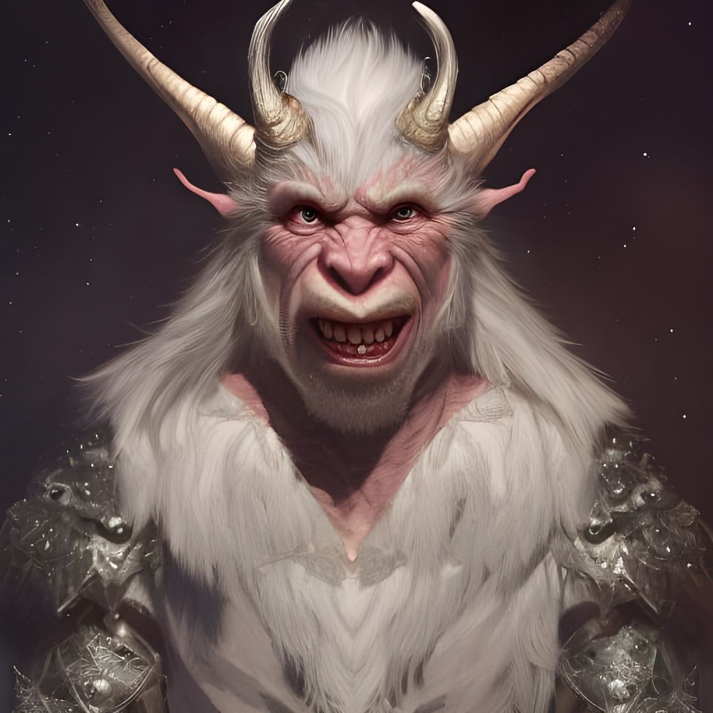 Moonlit Goblin Orc in Winter Landscape