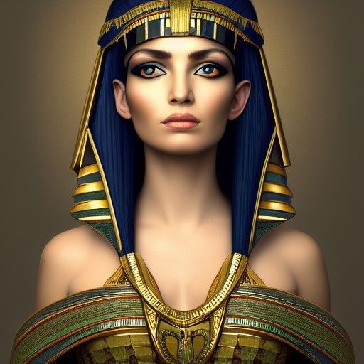 Cleopatra Portrait in Baroque Art Nouveau Style