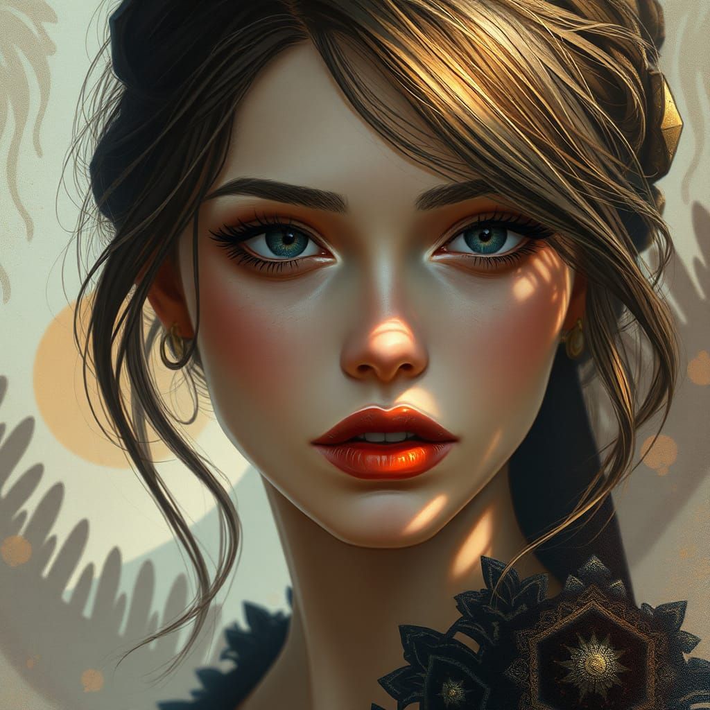 Elegant Female Portrait in Digital Art Style