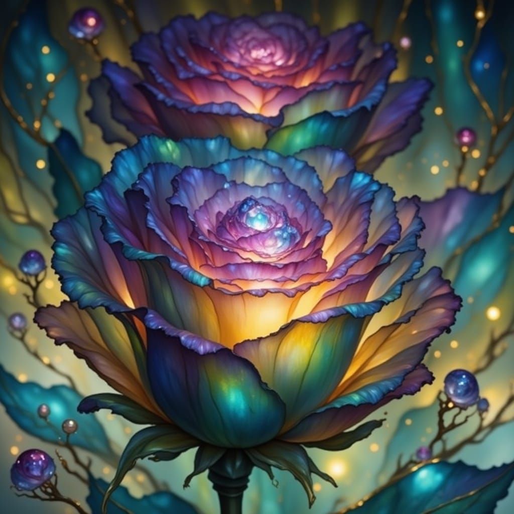 Hyper-Realistic Cosmic Rose in Exquisite, High-Definition St...