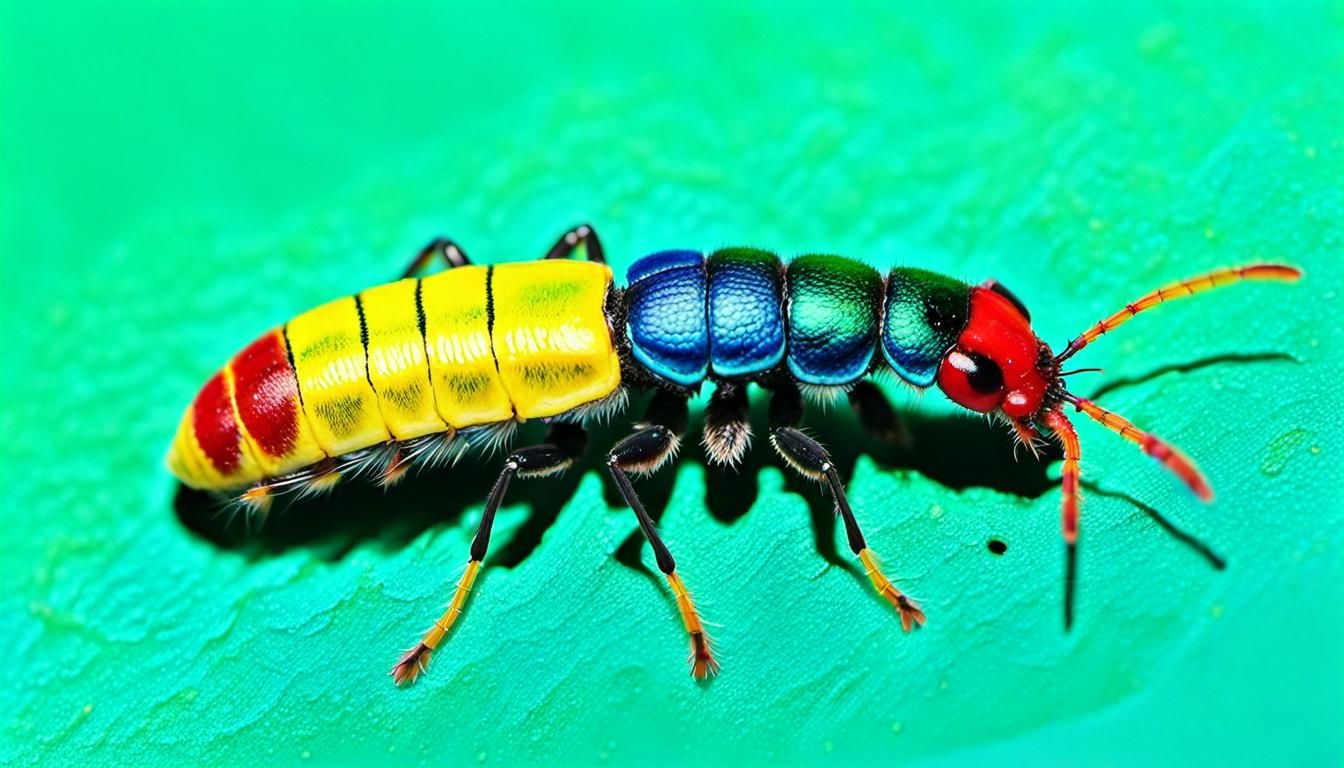 Detailed Springtail Collembola in Oil Pastel Style