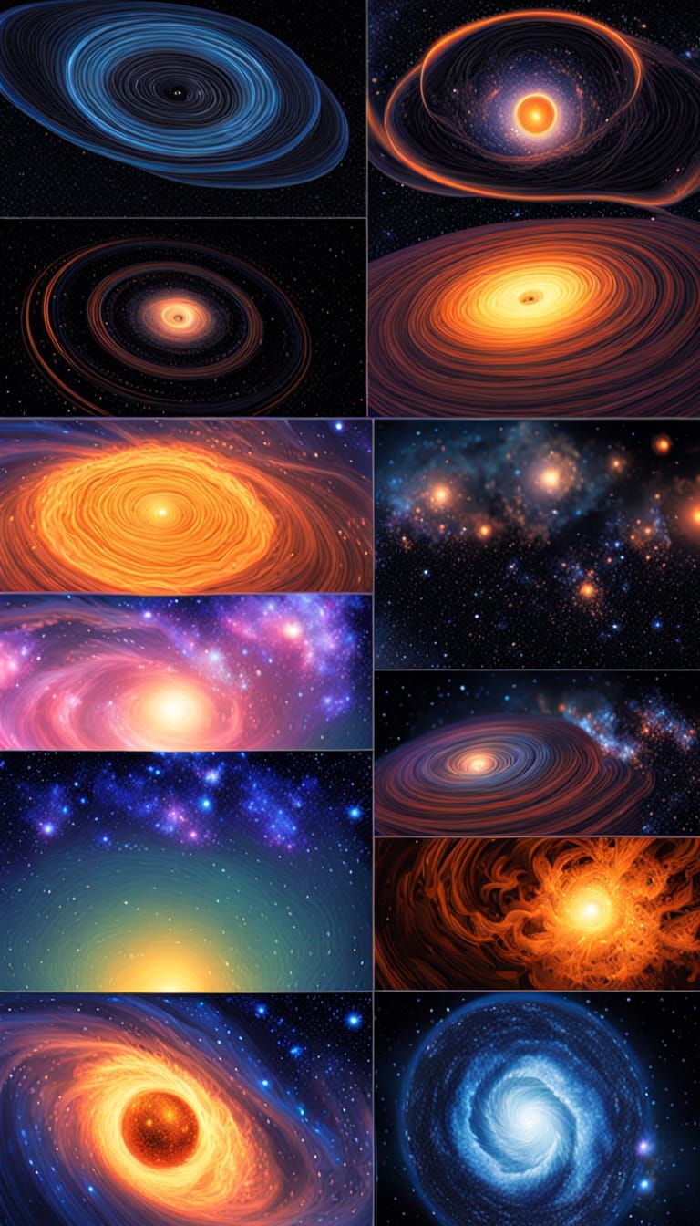 Black Hole Spaghettification of Star System: Digital Art