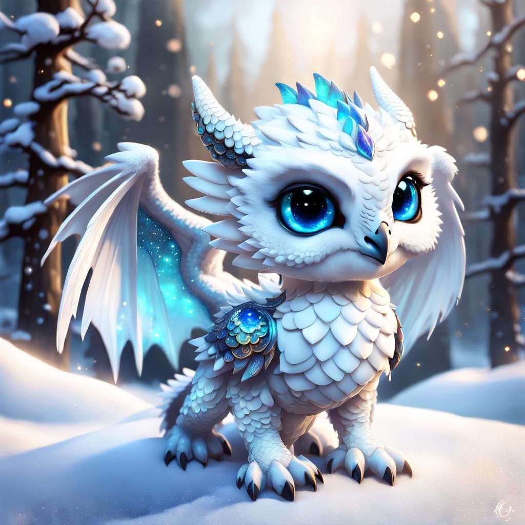 Adorable Hybrid Dragon-Owl 02