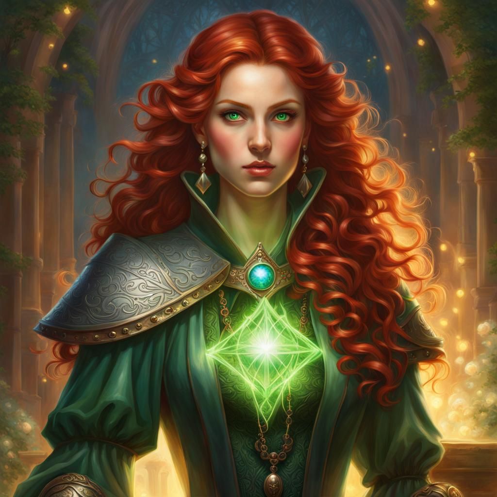 Ethereal Human Cleric with Glowing Eyes