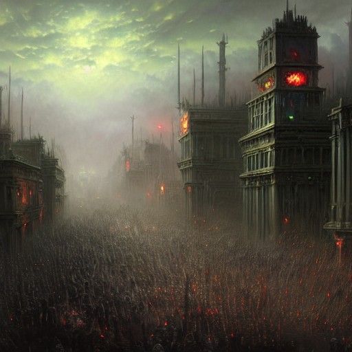 Zombie Hordes Overrun City: Ominous Concept Art