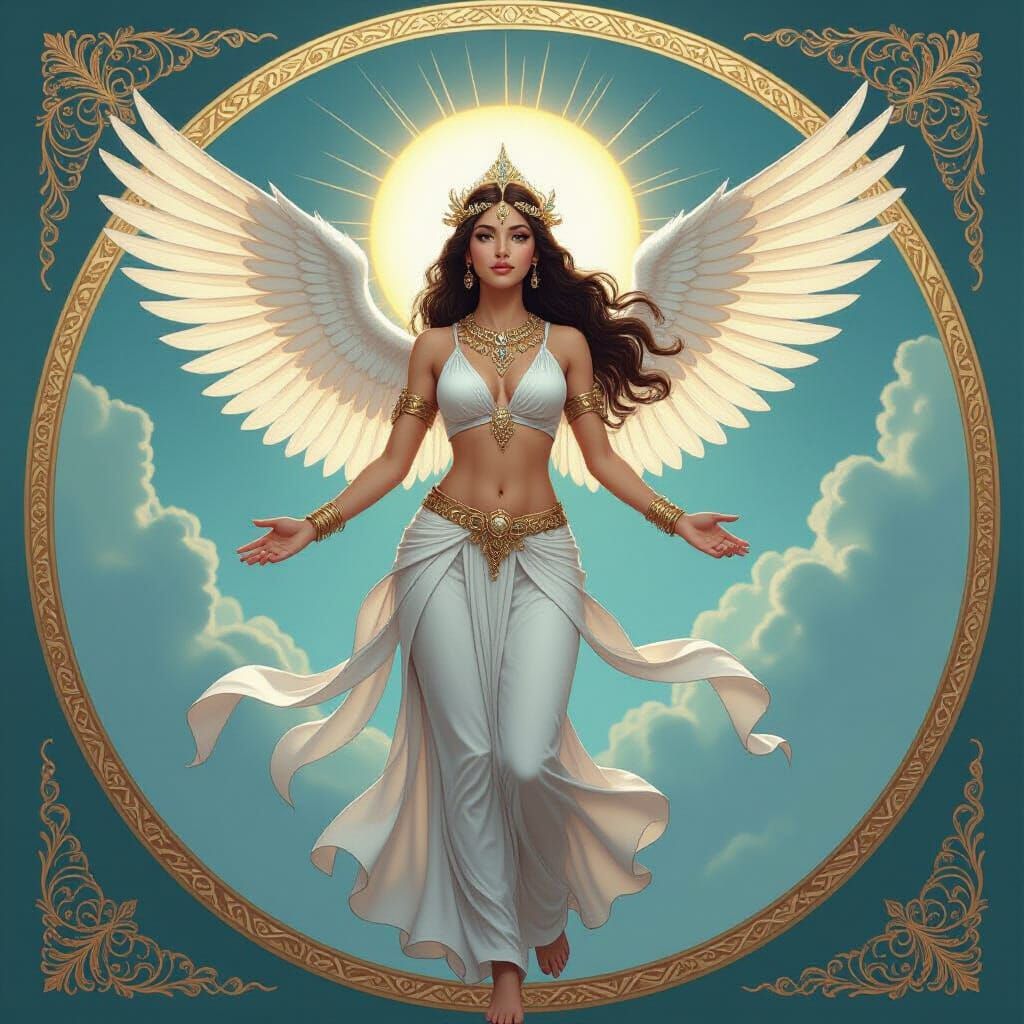 Radiant Goddess of Day in Golden Light