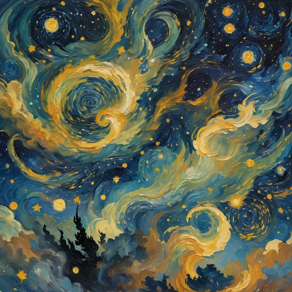 Abstract Woman Sculpture Under Starry Night Sky