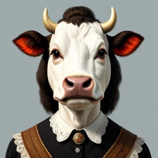 Anthropomorphic Cow as Museum Masterpiece