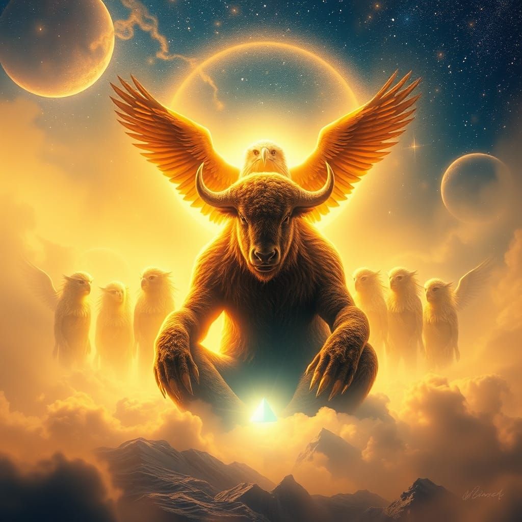 Celestial Buffalo Prism in Golden Light