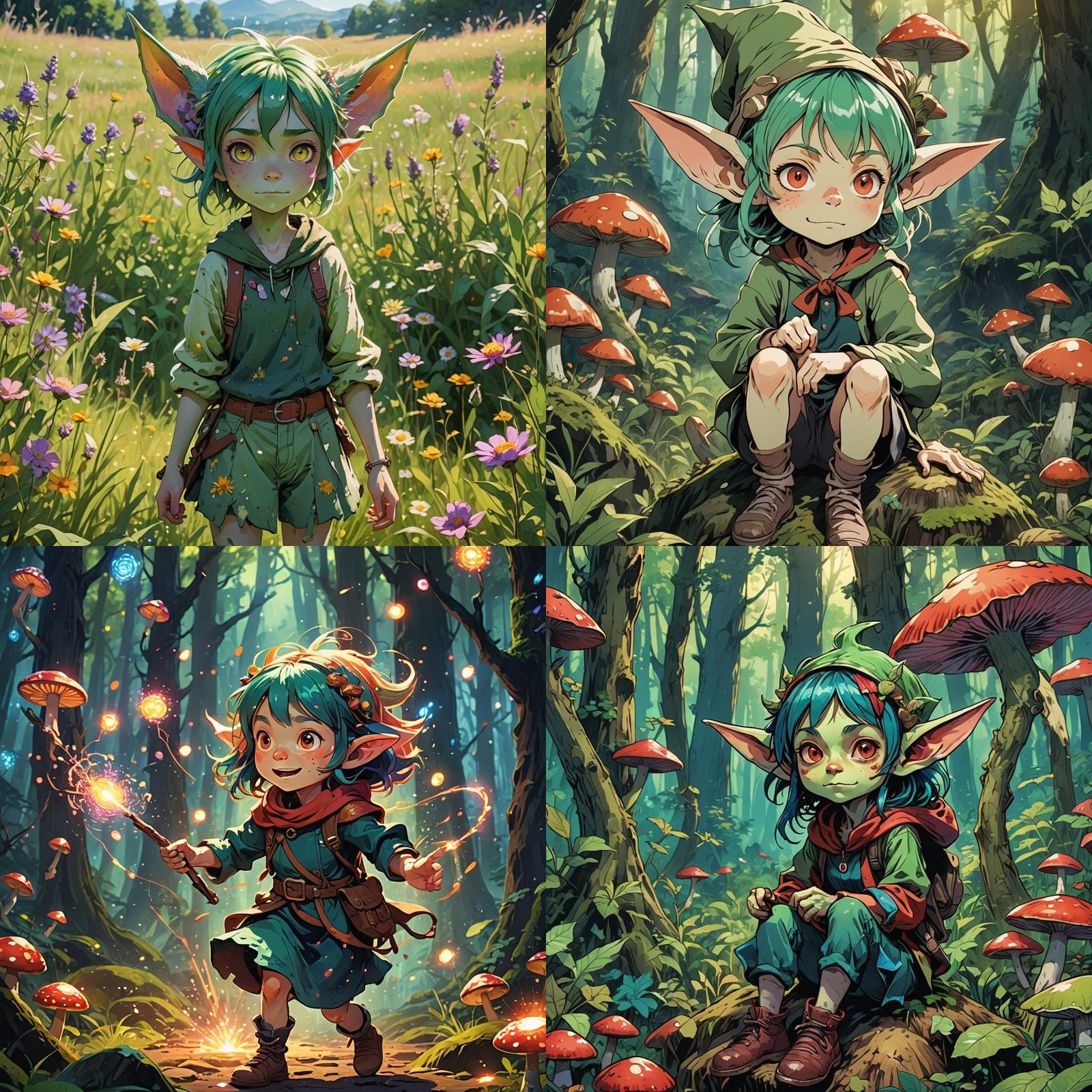 Anime Child Goblin in Cel-Shaded Style