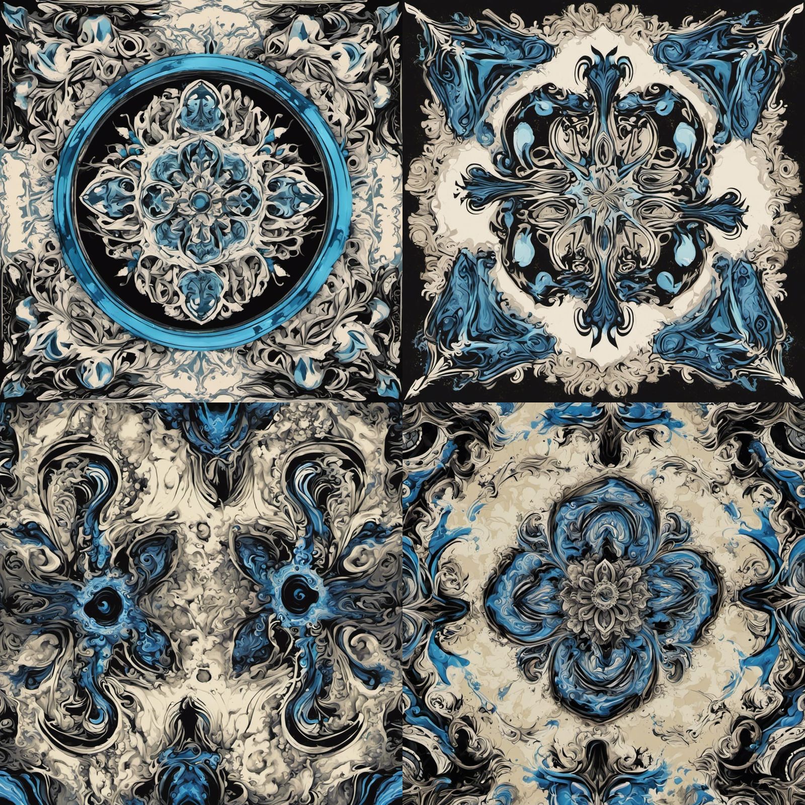 Symmetrical Paisley Pattern in Graffiti Splash Art
