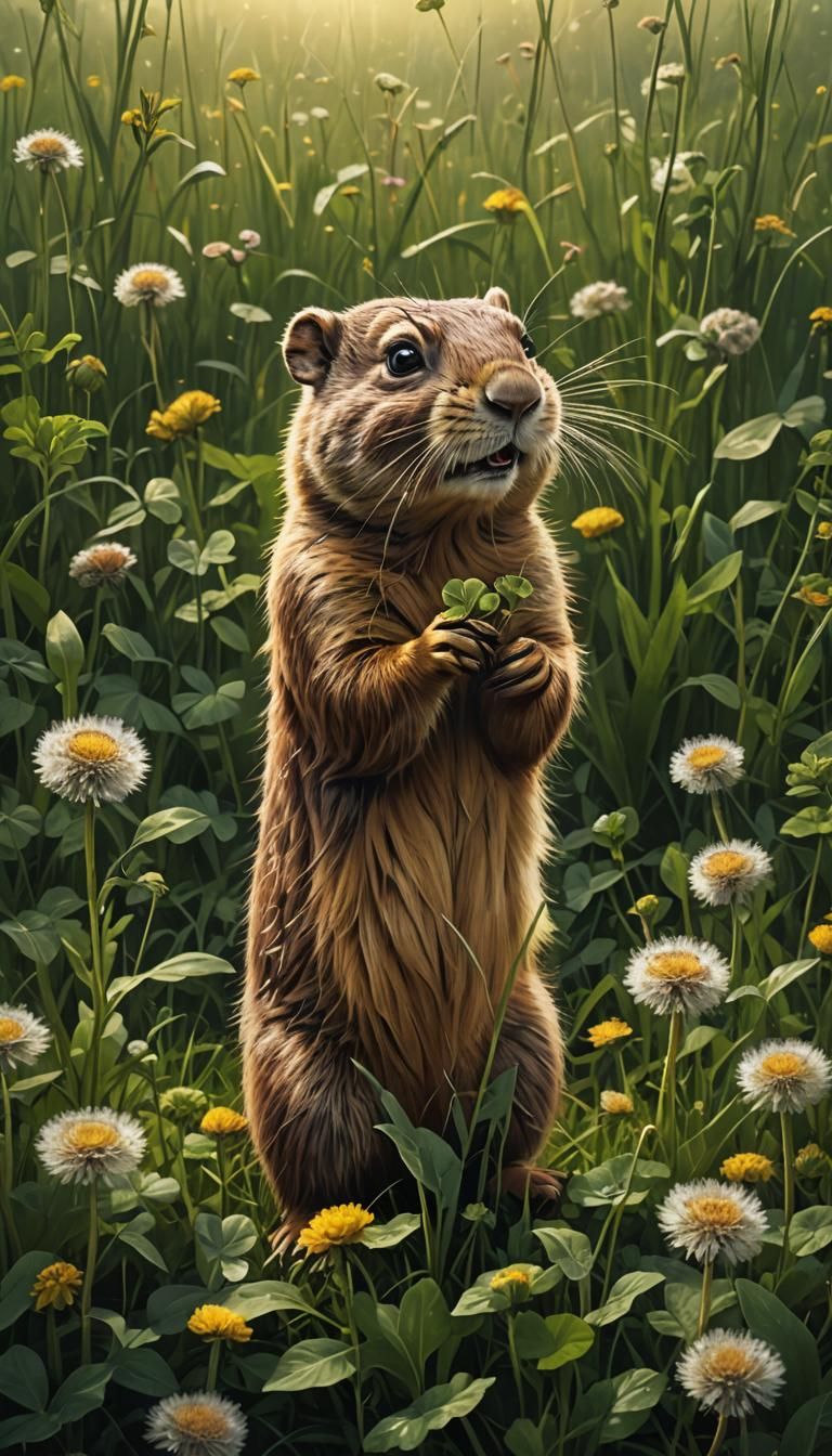 Gopher in Meadow: A Digital Matte Painting