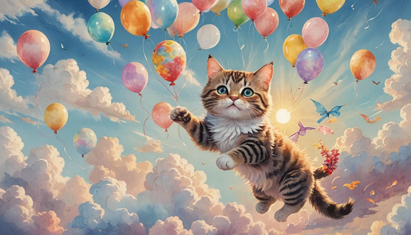 Cute Flying Cat!