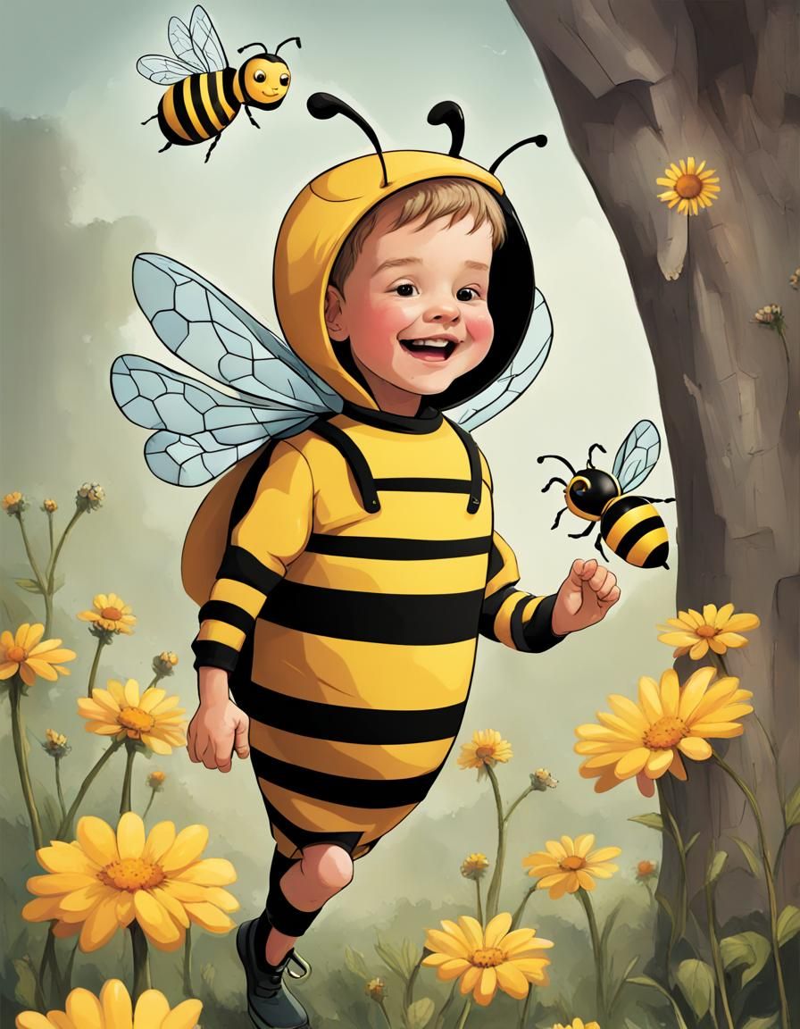 The boy buzzed around as busy as a bee