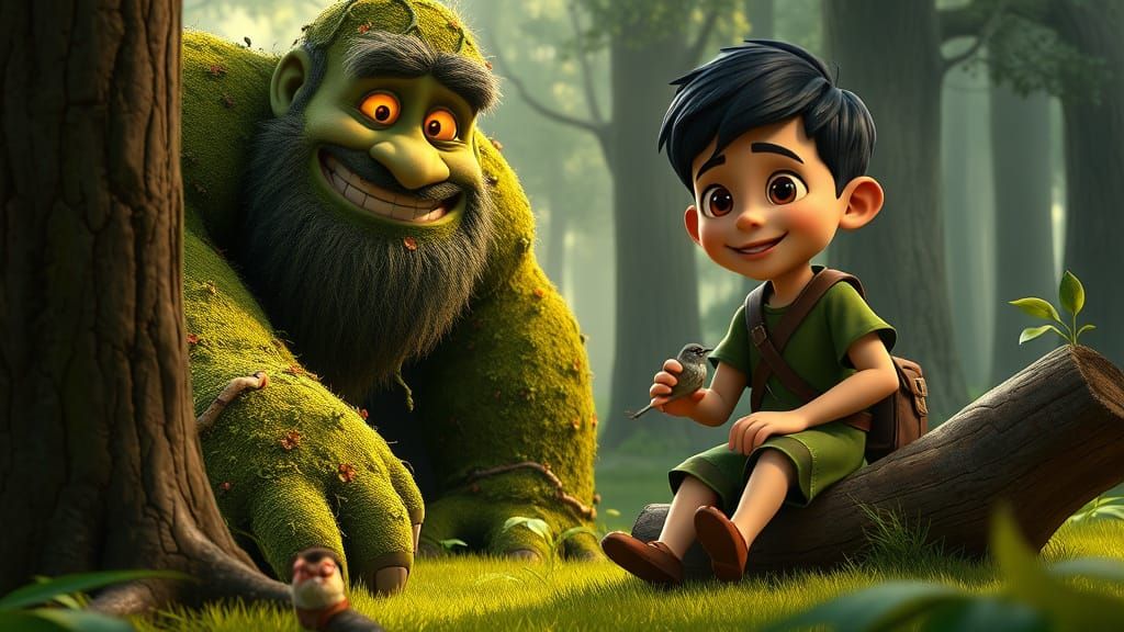 Ancient Gentle Giant in Forest Harmony