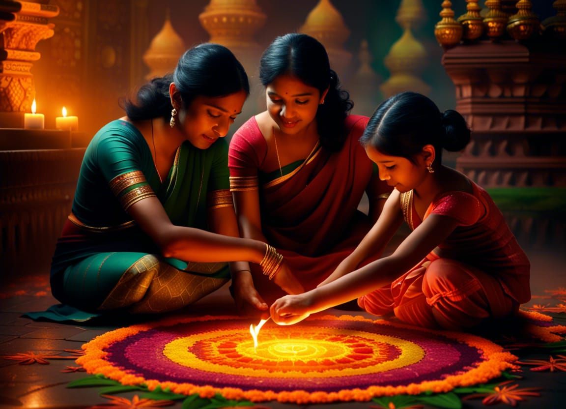 Diwali Dreams: A Mother-Daughter Duo's Kollam Creations