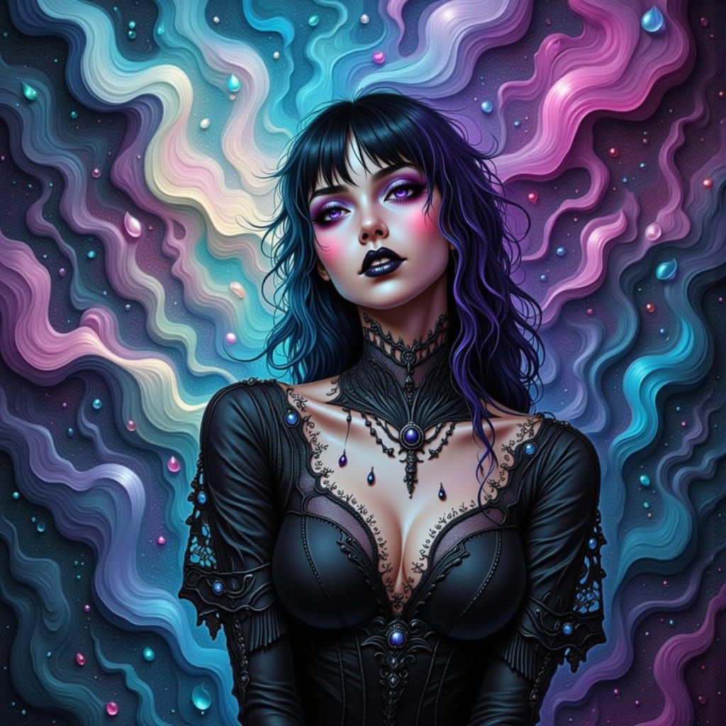 Dark Fantasy Ink Figure Emerges from Pen as Matte Painting