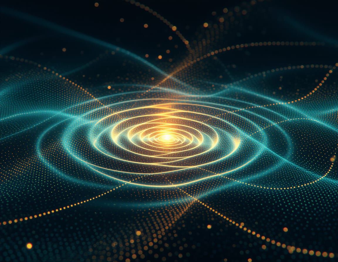 Abstract Inner Peace: Golden Ripple in Cosmic Black