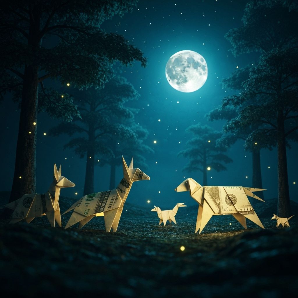 Origami Animals Glow in Mystical Forest